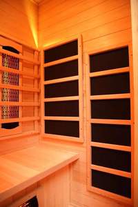 Sauna infrarouge en céramique, sauna infrarouge pour 2 personnes pour la maison, sauna en bois de pruche, sauna intérieur 2 en 1 avec chauffage à faible EMF - Product Image 5