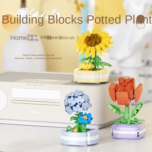 Flores Suculentas de Plástico, Plantas en Maceta, Juguete Educativo, 40 Piezas de Bloques de Construcción, Rompecabezas para Niños, Adornos de Ensamblaje, Regalos - Product Image 4