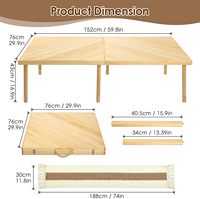 Table pliante en bois pour événements, mariages, banquets, hôtels, restaurants, utilisation en extérieur - Portable, mobile, style antique moyen