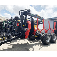 Chargeur forestier pour bois et canne à sucre, équipement 4x4, remorque 14 tonnes, grue forestière automotrice de 8,5 m pour le levage du bois