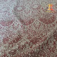 Nouvel arrivage : Tissu en dentelle de tulle brodé fantaisie en nylon chimique écologique, style français, perlé, pour mariée XM-FL0261