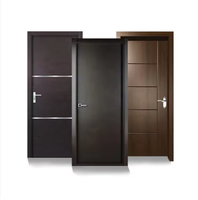 Conception de dalle affleurante en placage de peau de noyer noir imperméable minimaliste moderne Porte intérieure en bois massif Options personnalisables pour l'hôtel