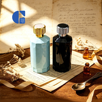 Flacon de parfum en verre facetté de luxe GC, 100 ml, avec bouchon métallique, couleur personnalisée, conteneur vide pour vaporisateur de parfum