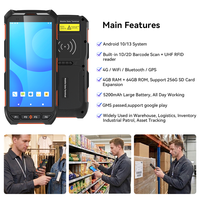 PC de Bolsillo Android, PDA con Escáner de Código de Barras 2D Integrado, Lector/Escritor RFID UHF (EPC Gen2), Octa-Core, Batería de 5200mAh, en Stock