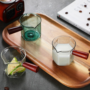 Petit gobelet à <span class=keywords><strong>lait</strong></span> Verre <span class=keywords><strong>Pyrex</strong></span> manche bois gradué mini pot à <span class=keywords><strong>lait</strong></span> sauce pour pot à <span class=keywords><strong>lait</strong></span> - Product Image 3