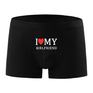 In Stock Boxer intimo pantaloncini da uomo slip uomo di alta qualità più economico I Love My Girlfriend design slip e Boxer da uomo - Product Image 2