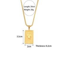 Collier en acier inoxydable plaqué or avec rose gravée Dreamshow, collier de tarot, collier avec plaque de nom, bijoux personnalisés