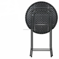 Table à manger pliable moderne de 80 cm, imperméable, portable, en plastique, avec cadre thermolaqué, résistant à la rouille, meubles de salle à manger