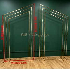DKB Modern Gold Wedding Metal Arch <b>Stand</b> Stainless Steel Frame Party Events Stage Decoration Background <b>Backdrop</b> Display - Product Image 2
