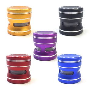 <span class=keywords><strong>Broyeur</strong></span> à herbes en gros Point Drill 63mm 4 couches en alliage d'aluminium 3 fenêtres pour tabac avec logo personnalisé - Product Image 3
