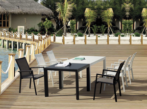 Aluminio exterior jardín Patio <span class=keywords><strong>Bistro</strong></span> café restaurante Pub silla apilable comedor silla para juegos de jardín - Product Image 4