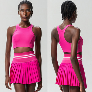 Custom Quick Dry Ademend Tanktop Geplooide Tennisskirt Set voor Dames Gym Plus Size - Product Image 2