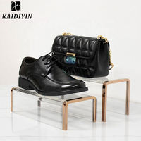 Étagère à chaussures moderne en acrylique tendance Golden Edge sac transparent portable étagère de présentation personnalisée pour sacs à main en usine