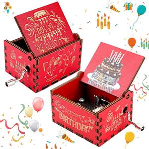 Caja de Música de Manivela con Canción de Feliz Cumpleaños, Sets de Decoración para Fiestas de Cumpleaños Infantiles - Product Image 1