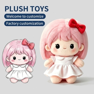 Bambola di Peluche Personalizzata, Carina e Resistente, in Cotone, Rosa, Morbida, con Vestiti, per Compagna di Bambine e Regali - Product Image 1