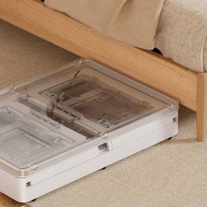 JIN GUAN Clear Stackable Storage Bins With <strong>Lids</strong> Foldable <strong>Plastic</strong> Storage <strong>Containers</strong> Collapsible Storage Boxes - Product Image 3