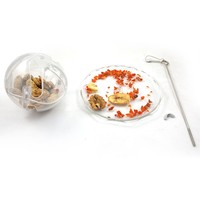 Accessoires pour perroquets, mangeoire ronde pour oiseaux en PP + acier inoxydable sans BPA, écologique, peut être accrochée à l'intérieur ou à l'extérieur de la cage à oiseaux