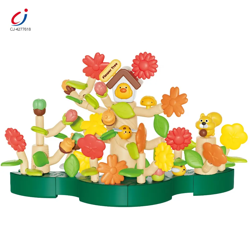 Chengji bricolage fleur arbre jouet enfants éducatif tige assemblage jardin blocs jouer ensemble bricolage fleur arbre bloc de construction