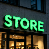 Petites lettres en acrylique 3D, enseignes lumineuses LED pour boutiques haut de gamme
