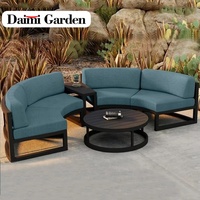 Canapé de jardin moderne haut de gamme en alliage d'aluminium de qualité supérieure, ensemble de luxe imperméable pour hôtel, parc et cour