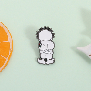 دبوس مينا كرتوني على شكل طفل هاندالا حافي القدمين، بروش من سبيكة معدنية، شارة للصدر والحقيبة، مجوهرات عصرية، هدية، بيع بالجملة - Product Image 2