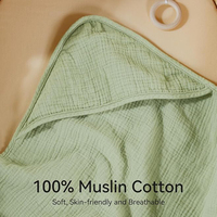 Serviette de Bain Ultra Absorbante en Coton Bio Pur à 6 Couches, Carrée avec Capuche, pour Bébé, Type Peignoir, Vente en Gros