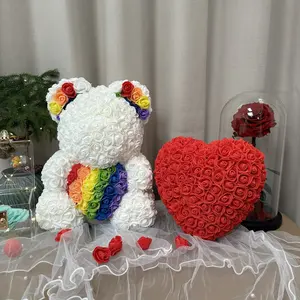 2024 Luxurious Handcrafted Gift Valentine's Day Gifts Mother's Day Gifts Rose Teddy Bear 25cm 40cm 70cm Rose Bear
