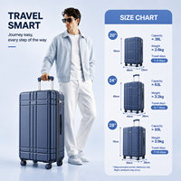 Ensemble de bagages de voyage 3 pièces personnalisé OEM d'usine, valise rigide en PC durable, étiquette privée, valise personnalisée