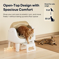 Beige Grey Autoscooper 12 Lite untuk Kotak Pasir Kucing Otomatis Ramah Lingkungan Desain Pintar Kapasitas Besar Mudah Dibersihkan Kontrol Bau Kucing