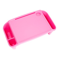 Table de lit portable pour écrire, manger, jouer, salle de classe, verte, plateau en plastique pour enfants, plateau pour ordinateur portable, table de petit-déjeuner avec poches latérales