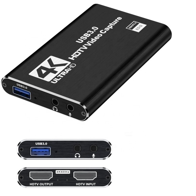 4K HDTV Video Capture Card 1080P 60FPS HDTV to USB 3.0 MP4 for Streaming Work Camera Xbox PS4 PS5 PC OBS Game Nintendo Switch