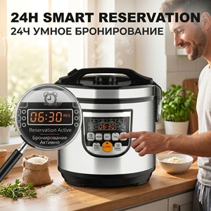 Cuisinière à riz intelligente pour la maison, grande capacité 5L, multifonctionnelle, avec cuve antiadhésive et programmation intelligente 24h - Product Image 3