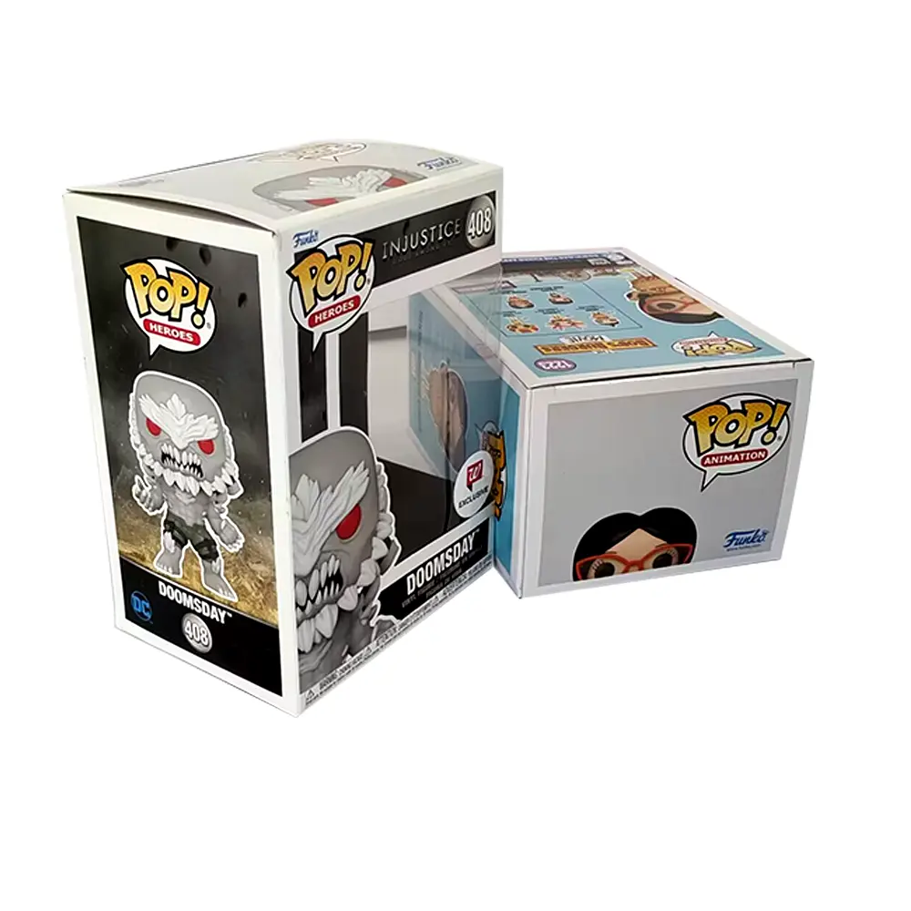 Toptan akrilik şeffaf sert çanta özel hediye baskı kutusu Funko Pop lüks ambalaj karton kutuları