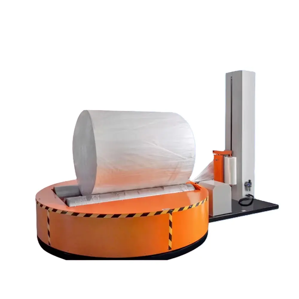 Palet peregangan pembungkus pembungkus (Radial pabrik langsung penjualan otomatis untuk gulungan gulungan penggilingan kertas tisu tabung kemasan mesin