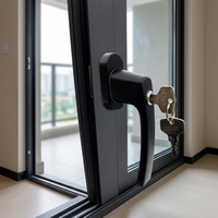 Sürgülü Kapı Pencere Kilidi Anahtarlı Alüminyum Alaşımlı Çinko Alaşımlı Çift Kancalı MA Balkon Cam Kapı Dolabı için Otomatik Mandal
