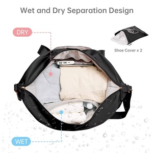 Logotipo personalizado Gym <span class=keywords><strong>Bag</strong></span> para Mulheres Sports Travel Duffel <span class=keywords><strong>Bag</strong></span> Overnight <span class=keywords><strong>Bag</strong></span> com bolso molhado e sapatos compartimento - Product Image 4