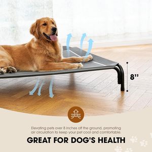 Czpalo Letto Rialzato per Cani Taglia Grande, Portatile per Esterni/Interni, Rinfrescante, Traspirante, Lavabile, con Rete e Struttura in Metallo, <span class=keywords><strong>Amaca</strong></span> per Animali Domestici - Product Image 3