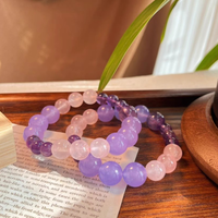 Haute Qualité Rose Quartz Améthyste Cristal Bracelets Lavande Violet Améthyste Jade Perles Cristal Bracelet pour Cadeaux