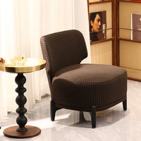 Fauteuil d'appoint moderne rembourré, fauteuil de loisirs avec structure en bois massif, chaise latérale en tissu pour salon et hôtel