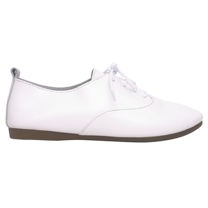 Chaussures plates en cuir à lacets pour femmes, bout rond, usage quotidien - Product Image 1