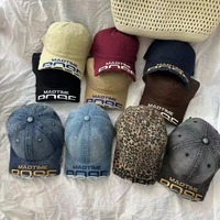 Casquette Snapback Lavée Vintage à Visière Courbe 6 Panneaux, Taille Ajustable, Vente en Gros, Casquettes de Baseball Effet Vieilli avec Broderie 3D, Image Sportive