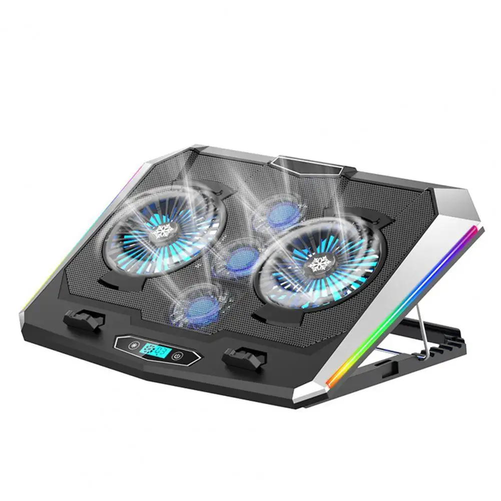 18inch Gaming Laptop Cooler Five Fans Led Screen Type c+ USB Port 2600RPM Laptop Cooling Pad Notebook Stand For Laptop D10