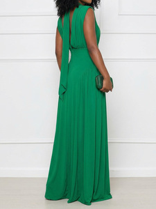 Y11089 Vestidos de Verano Modernos <span class=keywords><strong>para</strong></span> <span class=keywords><strong>Mujer</strong></span>, <span class=keywords><strong>Casuales</strong></span>, de Color Sólido, sin Mangas, Cuello Redondo, Ajustados, Verdes, Maxi Vestido, Vestido de <span class=keywords><strong>Oficina</strong></span> <span class=keywords><strong>para</strong></span> <span class=keywords><strong>Mujer</strong></span> - Product Image 4