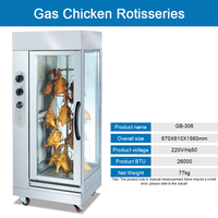 Gril de poulet rotatif électrique de machine de rôtissoire verticale de poulet de gaz commercial d'acier inoxydable de rendement élevé