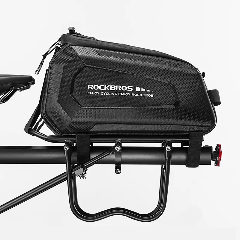 ROCKBROS Bike Bicycle Rear Shelf Rack Bag Hard Shell Waterproof Seat Trunk Bag Bicycle Rack Rear Carrier Bag