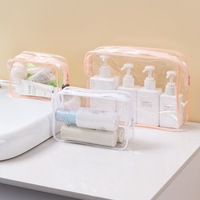 Usine directe luxe mode cosmétique maquillage PVC étui à fermeture éclair imprimé résistant à l'eau poignée souple sac de voyage fermeture éclair transparente