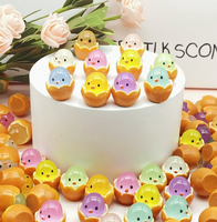 Figurines de poulet lumineuses multicolores en résine, ornements de paysage, bijoux, artisanat, accessoires, jouets