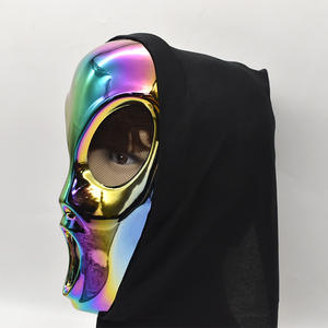 Masque de tête <span class=keywords><strong>d</strong></span>'<span class=keywords><strong>horreur</strong></span> sur le thème <span class=keywords><strong>d</strong></span>'Halloween, costume de fête, masque de farce avec voiles, capuche, masque de visage de <span class=keywords><strong>d</strong></span>émon hurlant, extraterrestre, fabricant de masques - Product Image 2