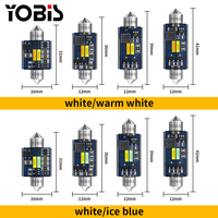 YOBIS Lumière intérieure bicolore 6000K 12V 31mm 36mm 39mm 41 mm Ampoule LED SMD Festoon C5W C10W Lampe de lecture de tableau de bord pour voiture
