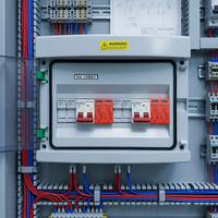 Boîtier de Combinateur Solaire Photovoltaïque 450V 2 Entrées 2 Sorties 2 Chaînes avec Disjoncteur DC en Acier et ABS, Étanche IP65 pour Extérieur